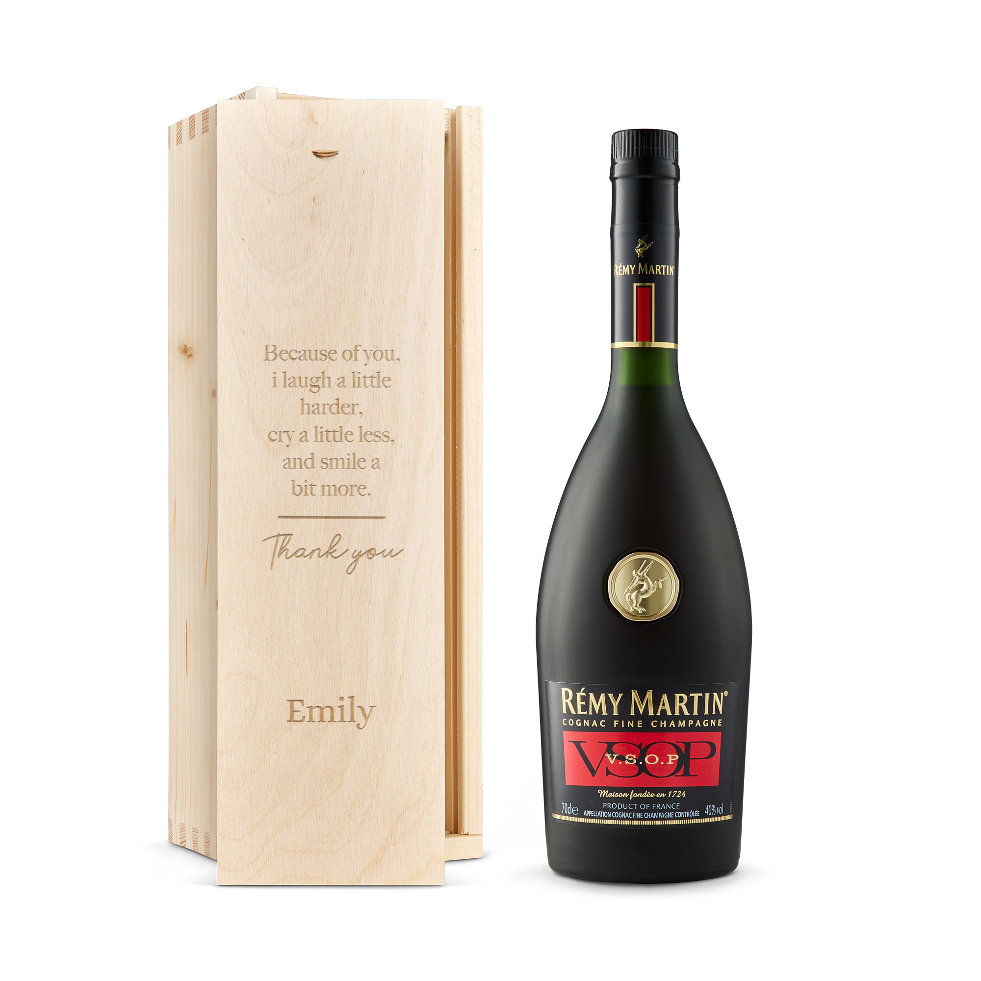 Brandy in engraved case - Rémy Martin VSOP
