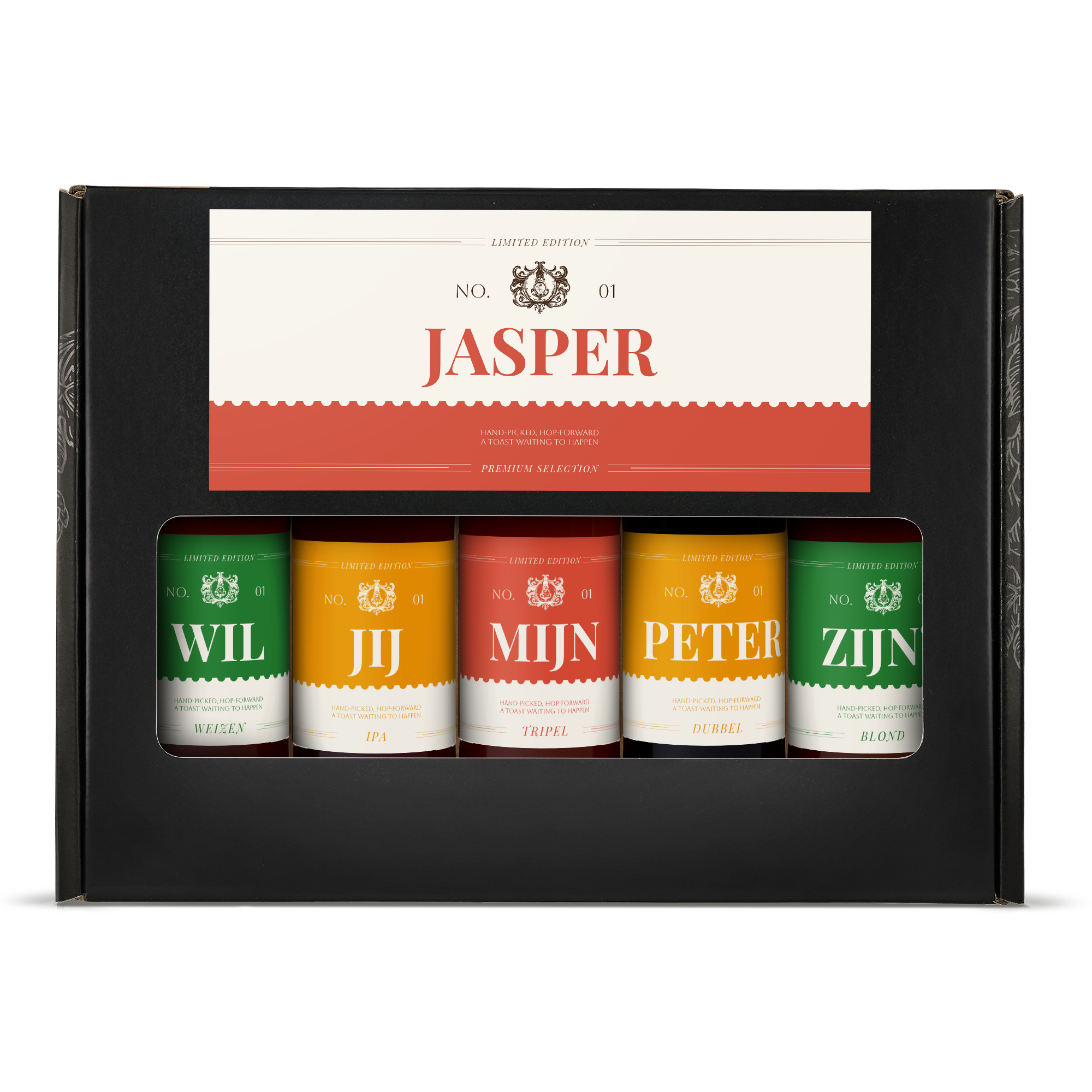 Bierpakket met individueel gepersonaliseerd flesjes