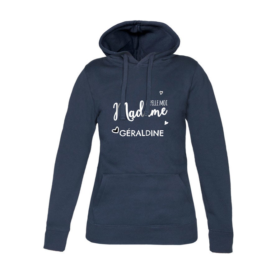 Sweat à capuche femme personnalisé - Marine