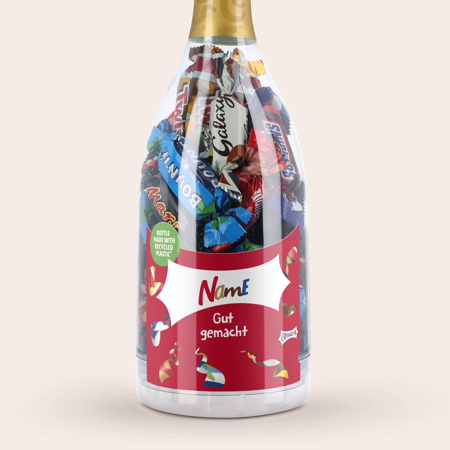 Personalisierte Celebrations Celebrations Flasche mit personalisiertem Etikett bedruckt mit dem Namen "Name" und "Gut gemacht"