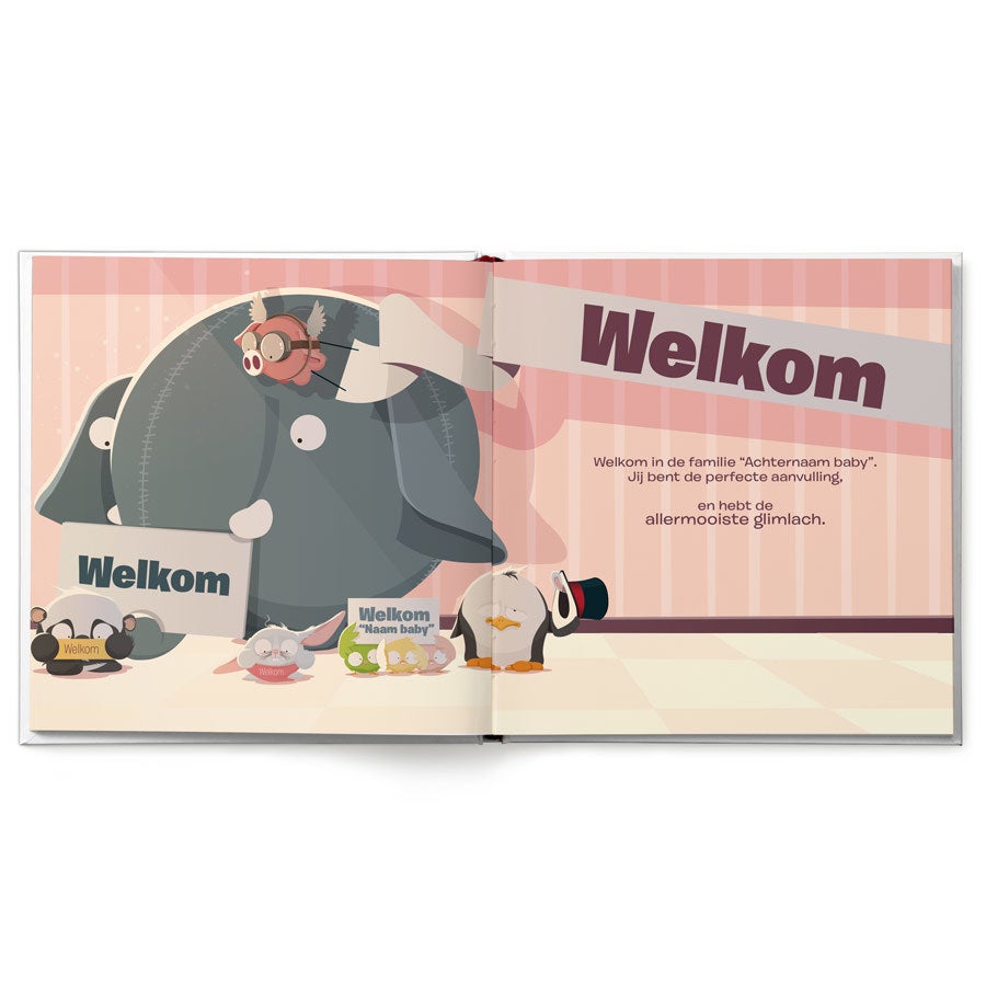 Babyboek met naam, foto, geslacht en geboortedatum - Hardcover