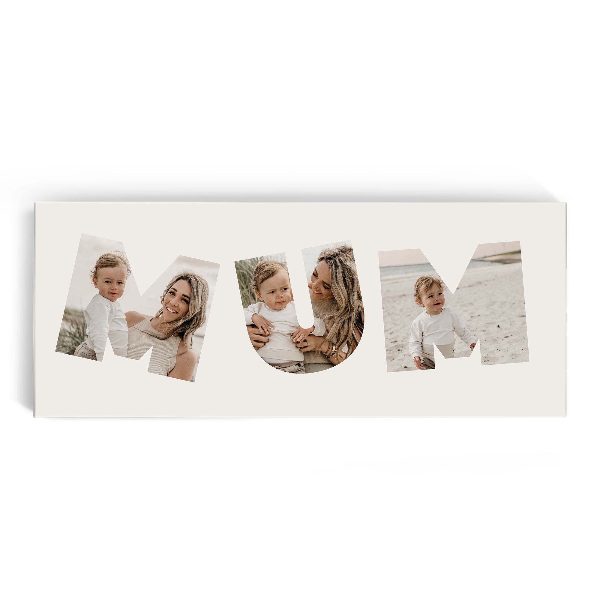 XXL Côte dOr Chocolate Bar with Custom Design showing photos of a mother and child spelling out MUM