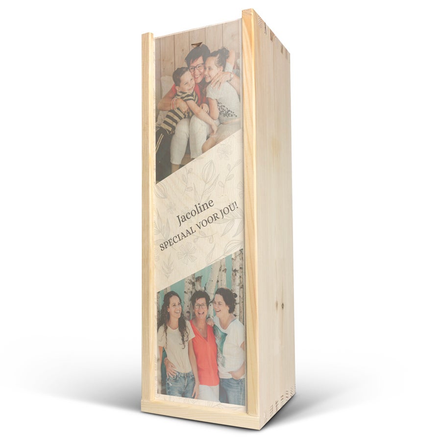 Luxe wijnkist - Houten deksel - Magnum