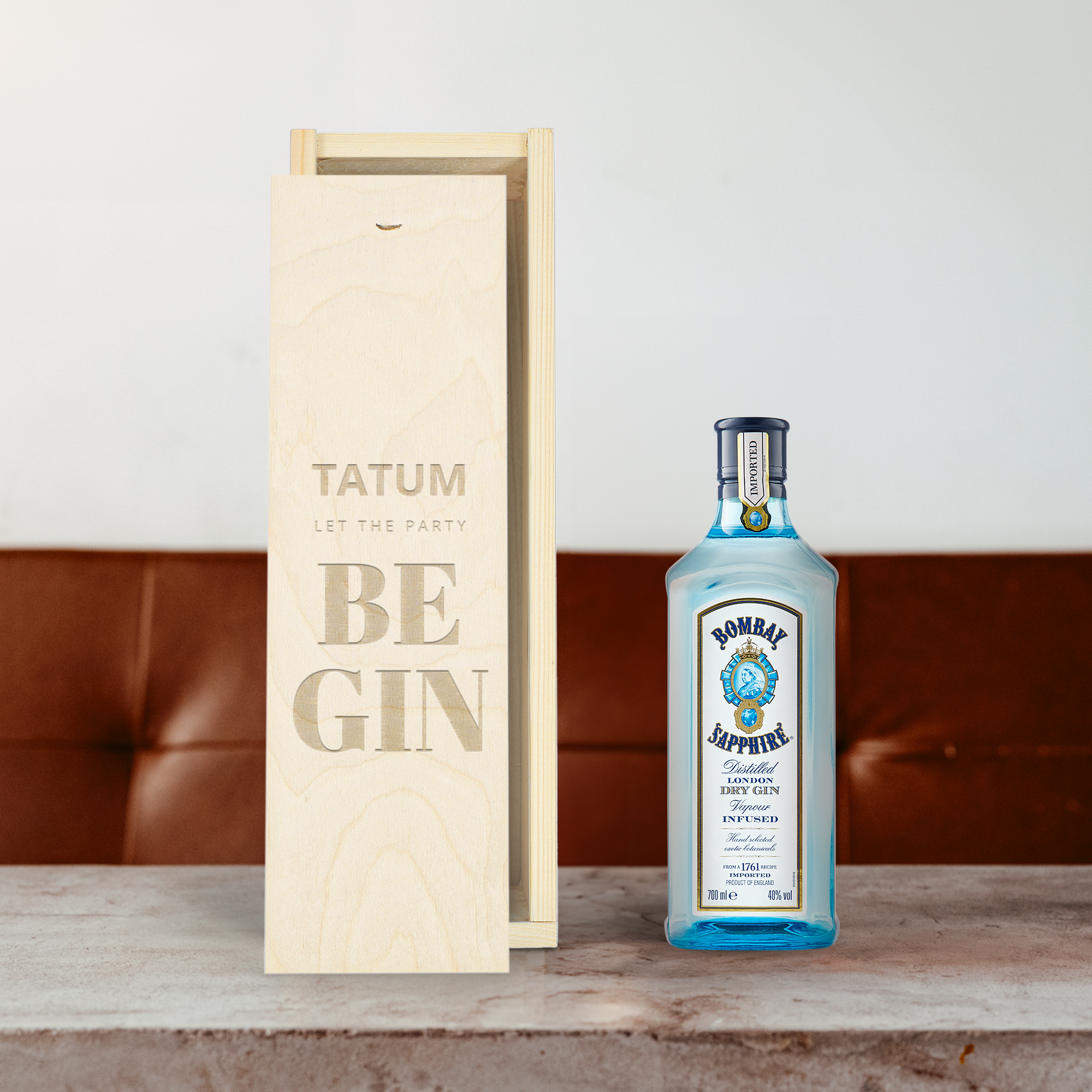 Gin Bombay Sapphire v personalizované krabici