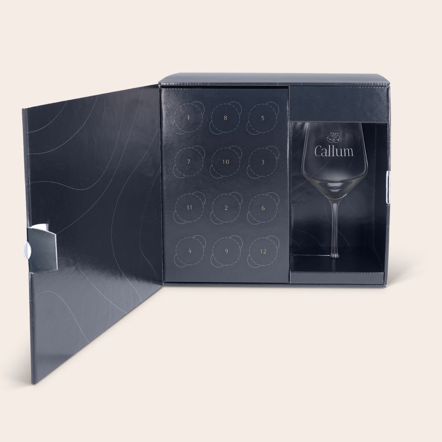 Wine advent calendar - with engraved glass Wine advent calendar - with engraved glass