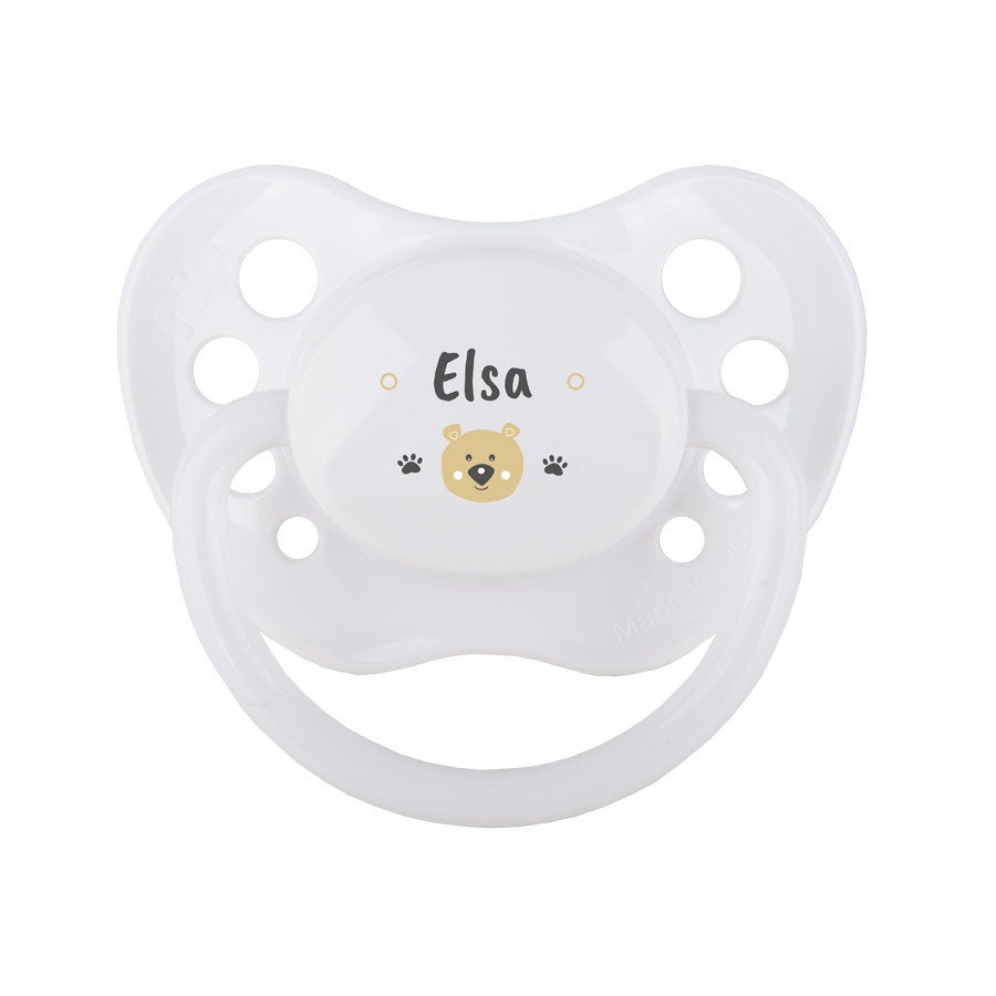 Ciuccio con nome - Bianco