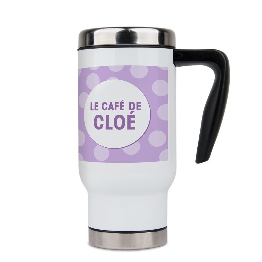 Un mug thermos personnalisé pour la route