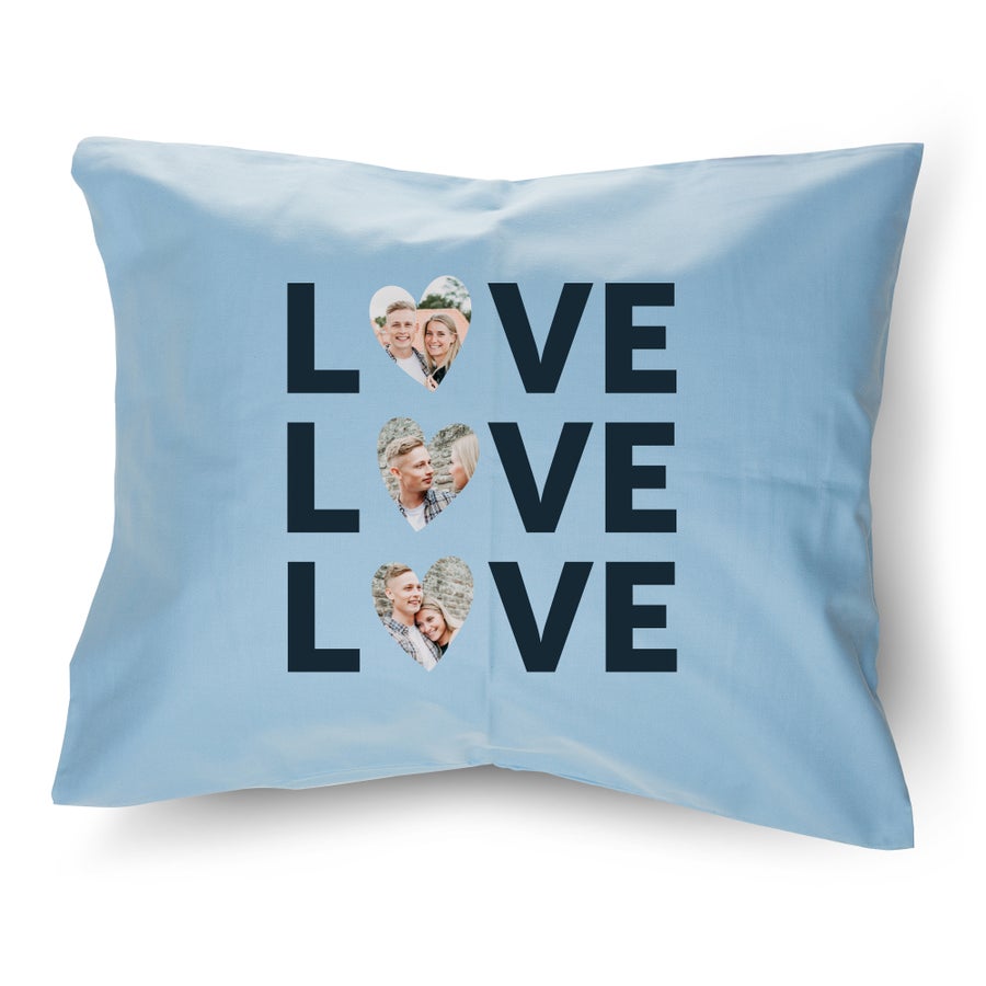 Coussin personnalisé - Bleu clair - 50x60 cm (rembourré)