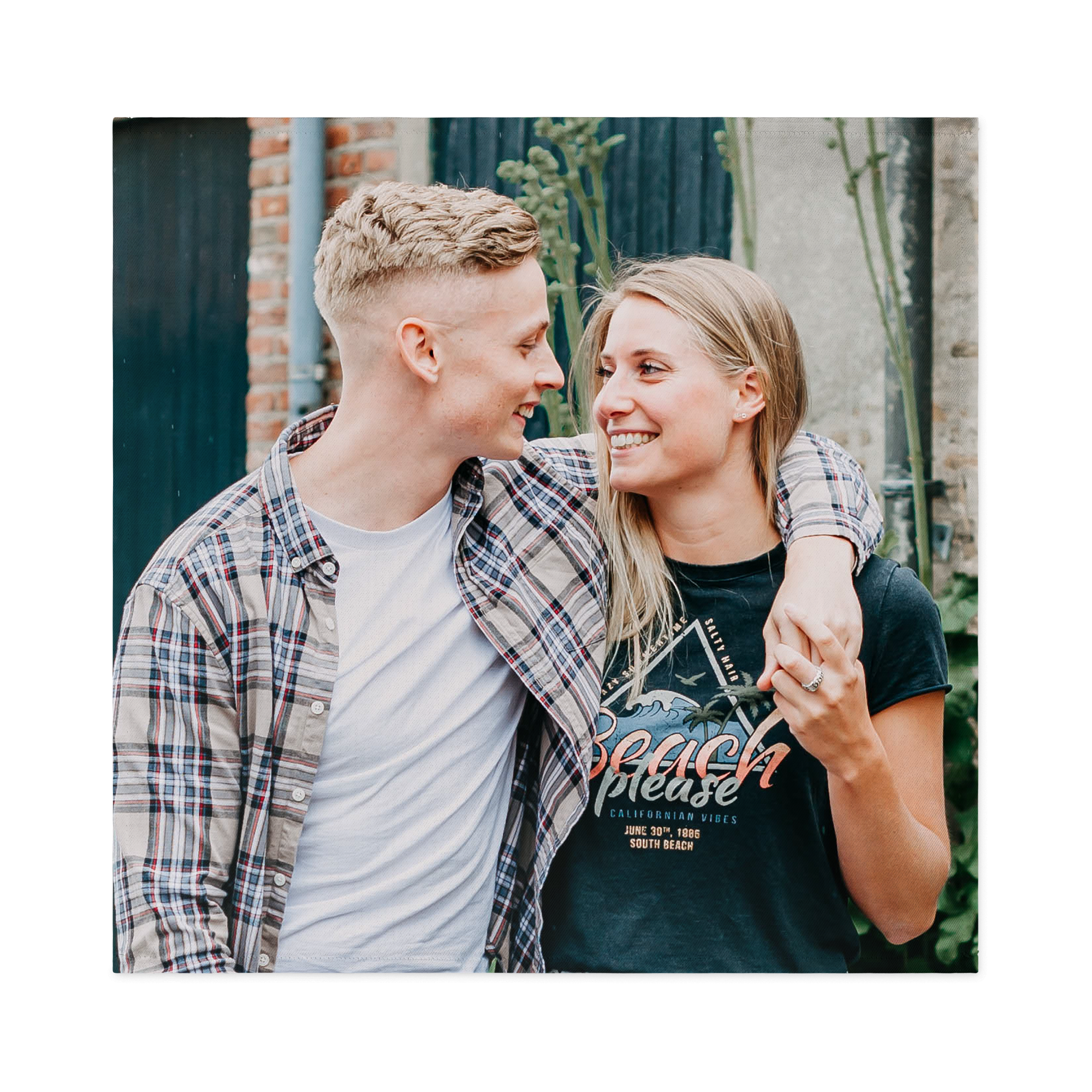 Guardanapo personalizado com foto de casal feliz, impresso para definir a mesa com guardanapos exclusivos