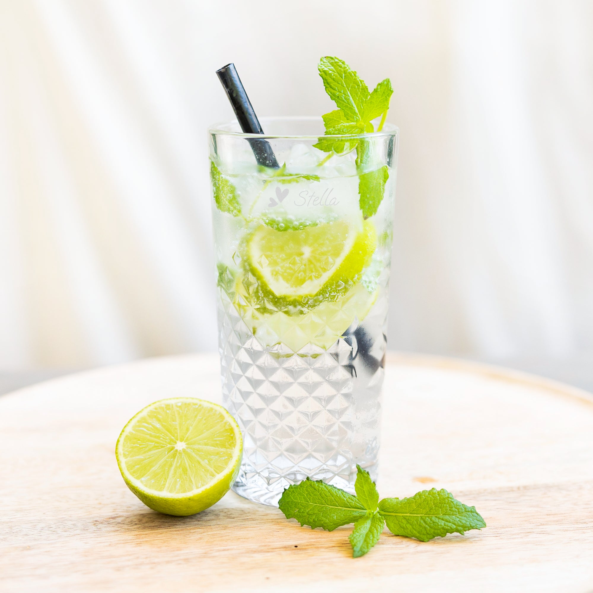 Graverat cocktailglas - Mojito - 2 stycken