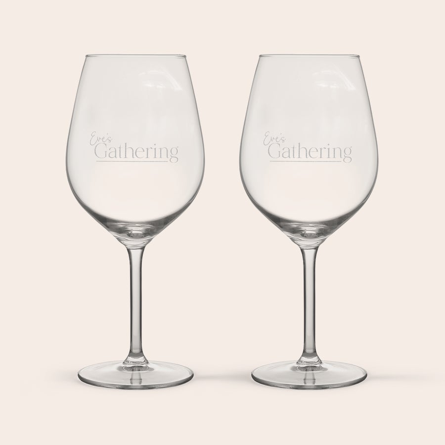 Bicchiere da Spritz Personalizzato Due Bicchieri Aperol Spritz Incisi con la scritta personalizzata Eves Gathering incisa a laser