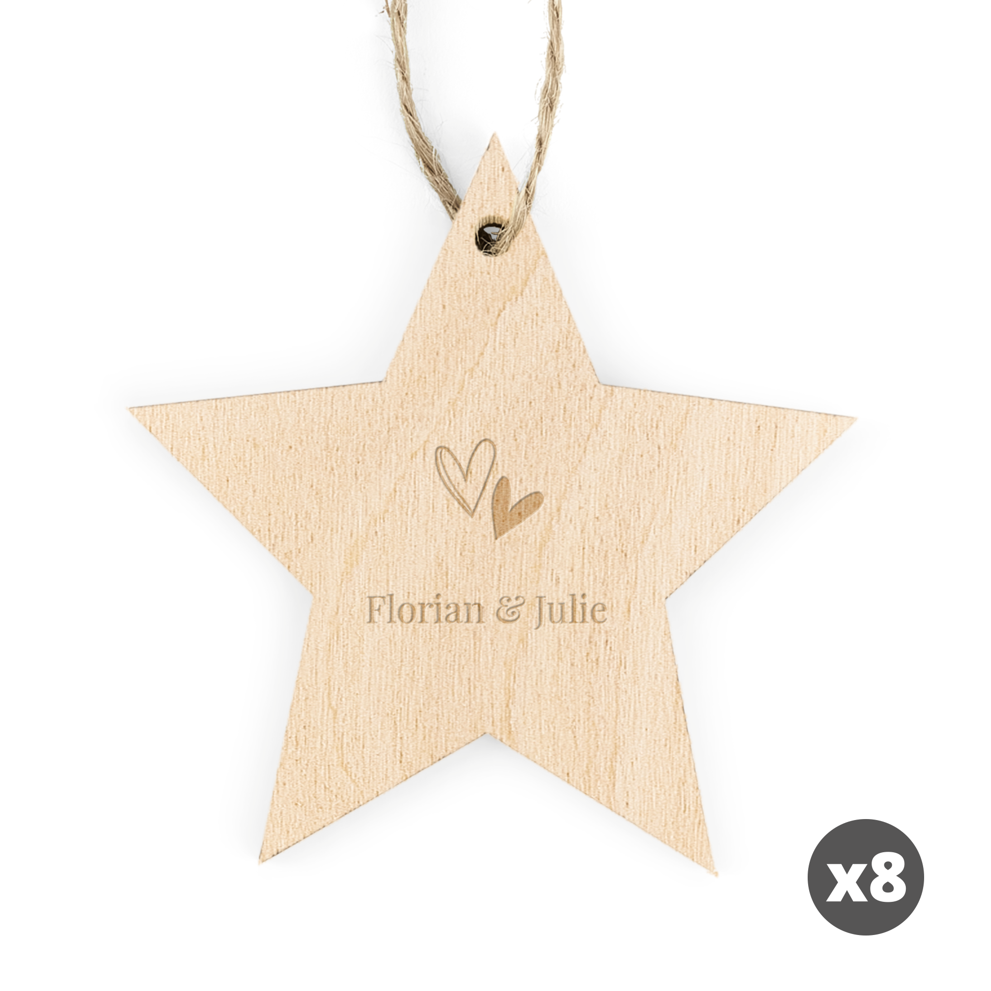 Décorations de Noël en bois avec nom gravé