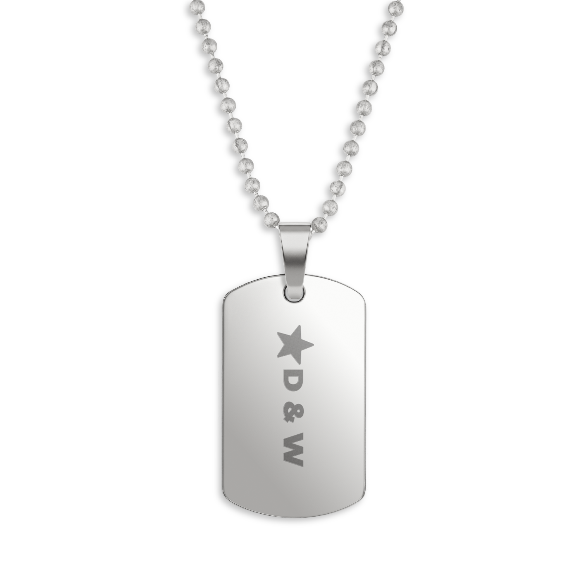 Pingente militar com nome. Incl. corrente