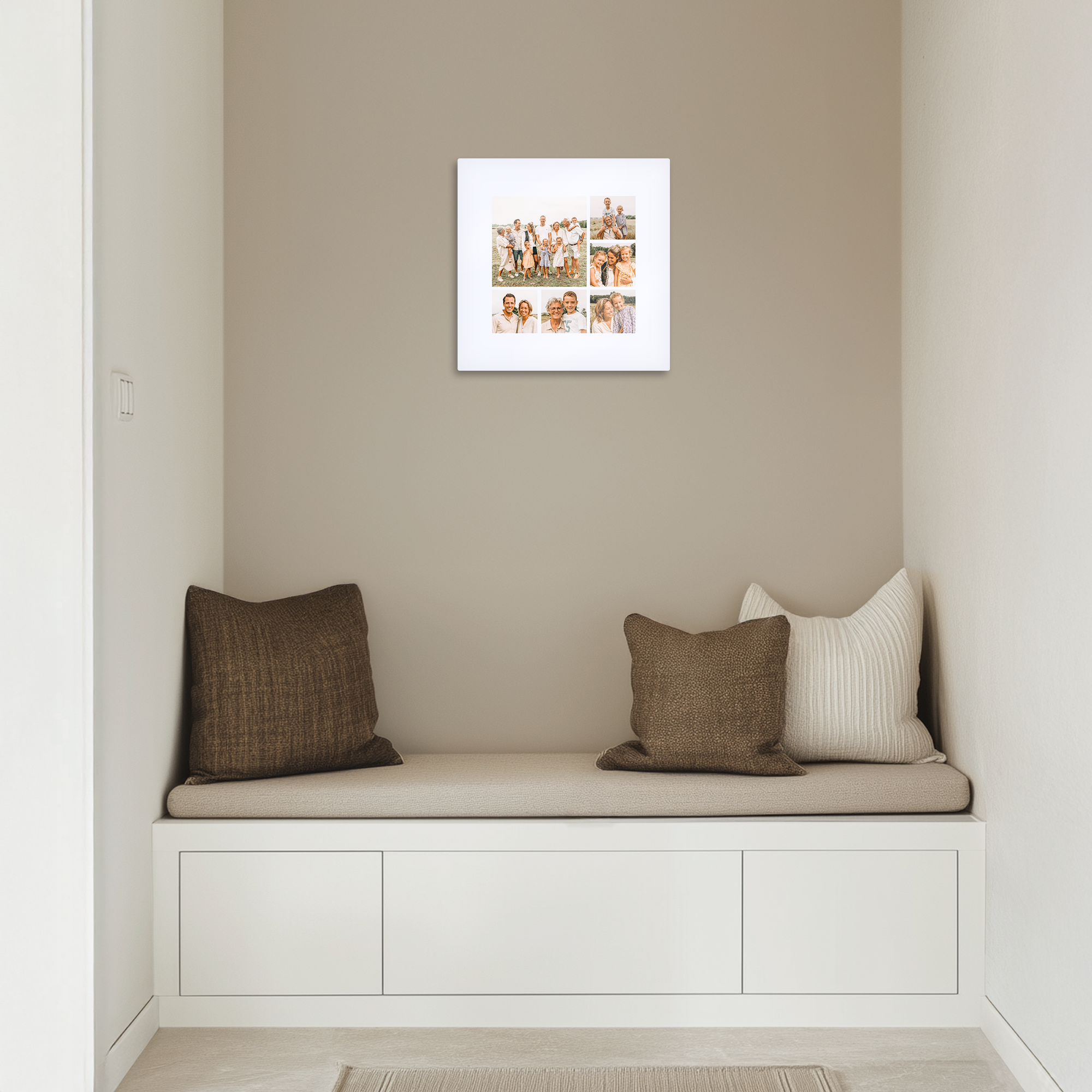 Personalisierte Instagram Fotocollage auf Aluminium mit Familienfotos, als einzigartige Wanddekoration gedruckt