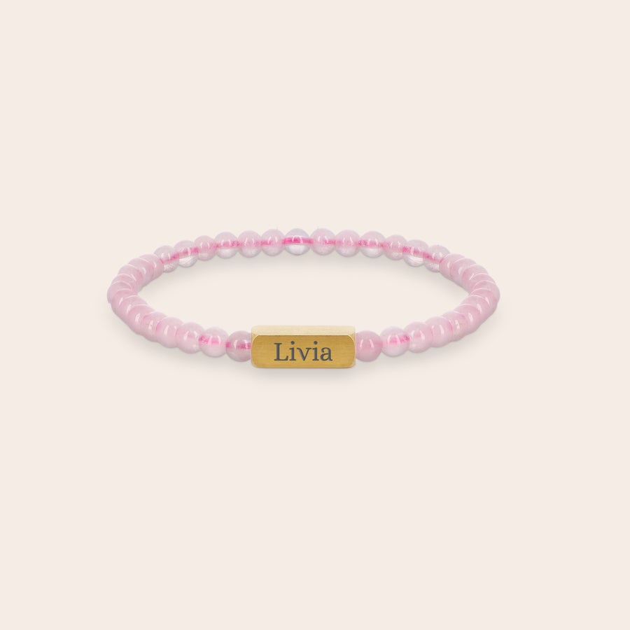 Rose quartz bracelet - engraved Rose quartz bracelet - engraved