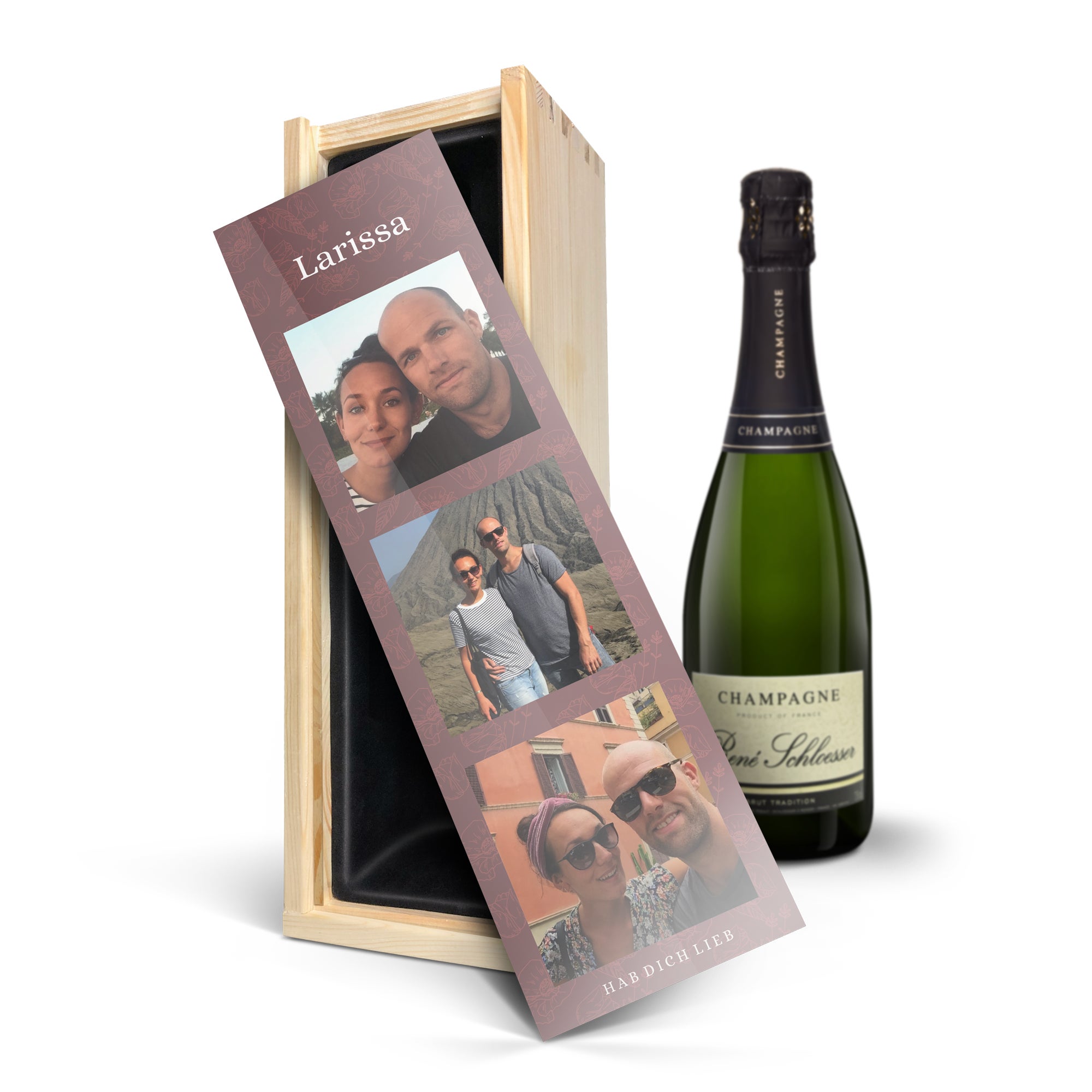 Champagner personalisieren bedruckte Kiste Rene Schloesser (750 ml)  - Onlineshop YourSurprise