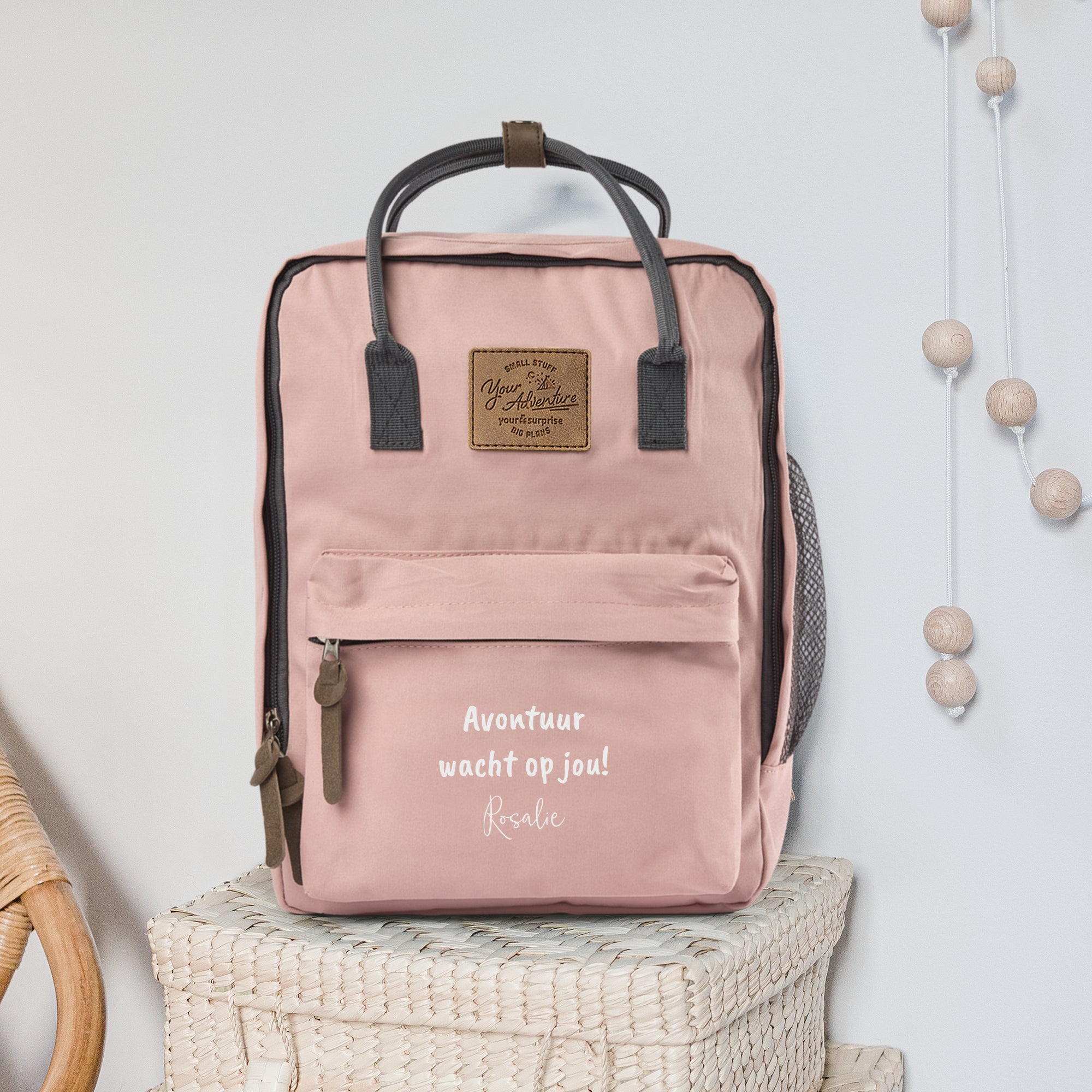 Kinderrugzak met naam bedrukken - Roze Kinderrugzak met naam bedrukken - Roze