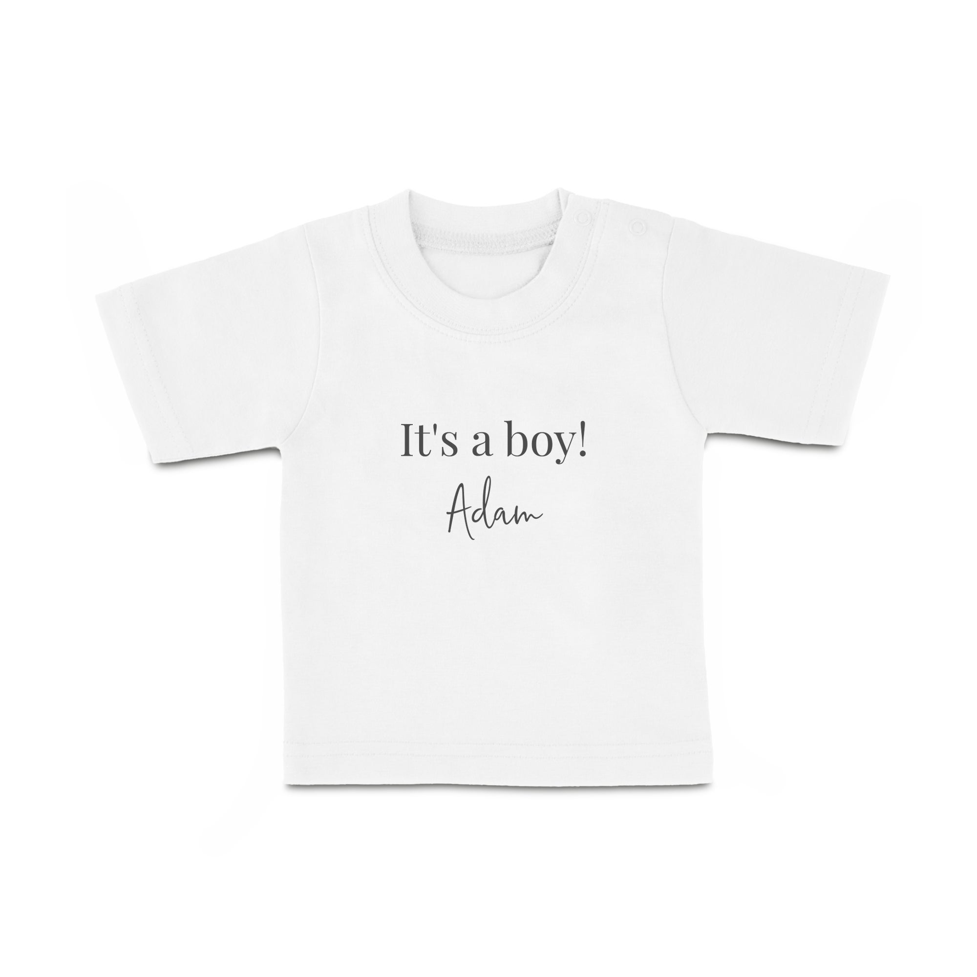 Baby shirt bedrukken - Korte mouw - Wit - 50/56 Baby shirt bedrukken - Korte mouw - Wit - 50/56