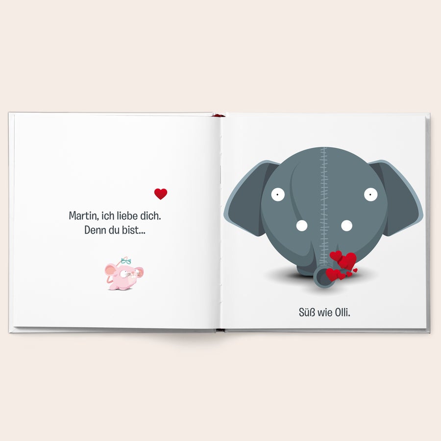 Du bist mein Valentin/Liebling - Buch zum Valentinstag Personalisiertes Ollimania-Buch mit dem Text Martin ich liebe dich und Süß wie Olli, um deinen besonderen Menschen zu überraschen