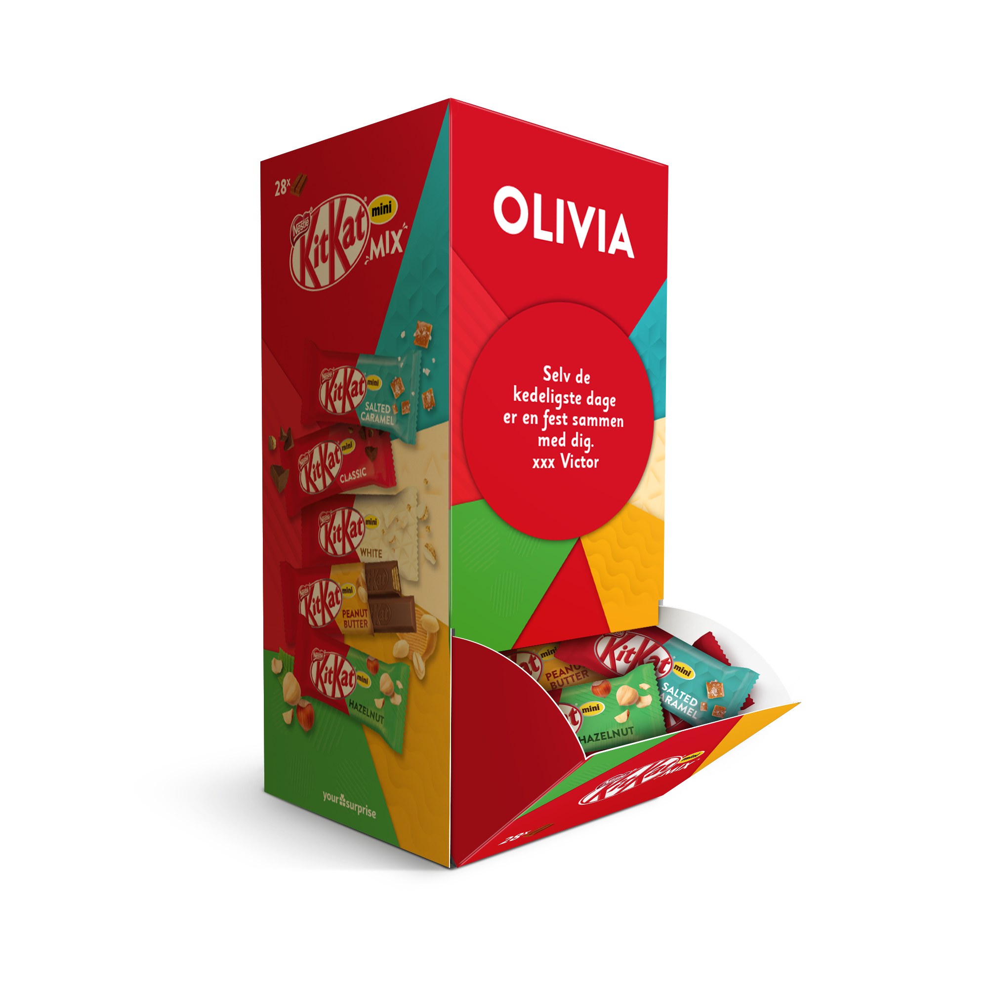 Personaliseret gaveæske med KitKat Mini Mix