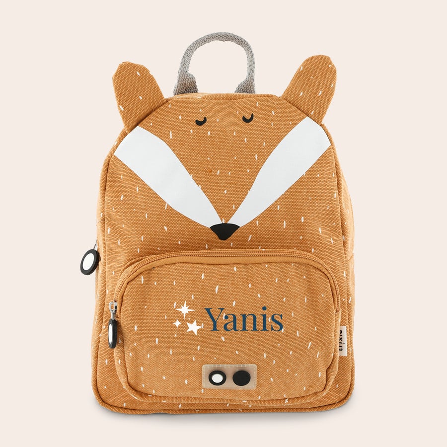 Sac à dos personnalisé pour enfants - Trixie Sac à dos personnalisé enfant Trixie renard avec prénom Yanis imprimé
