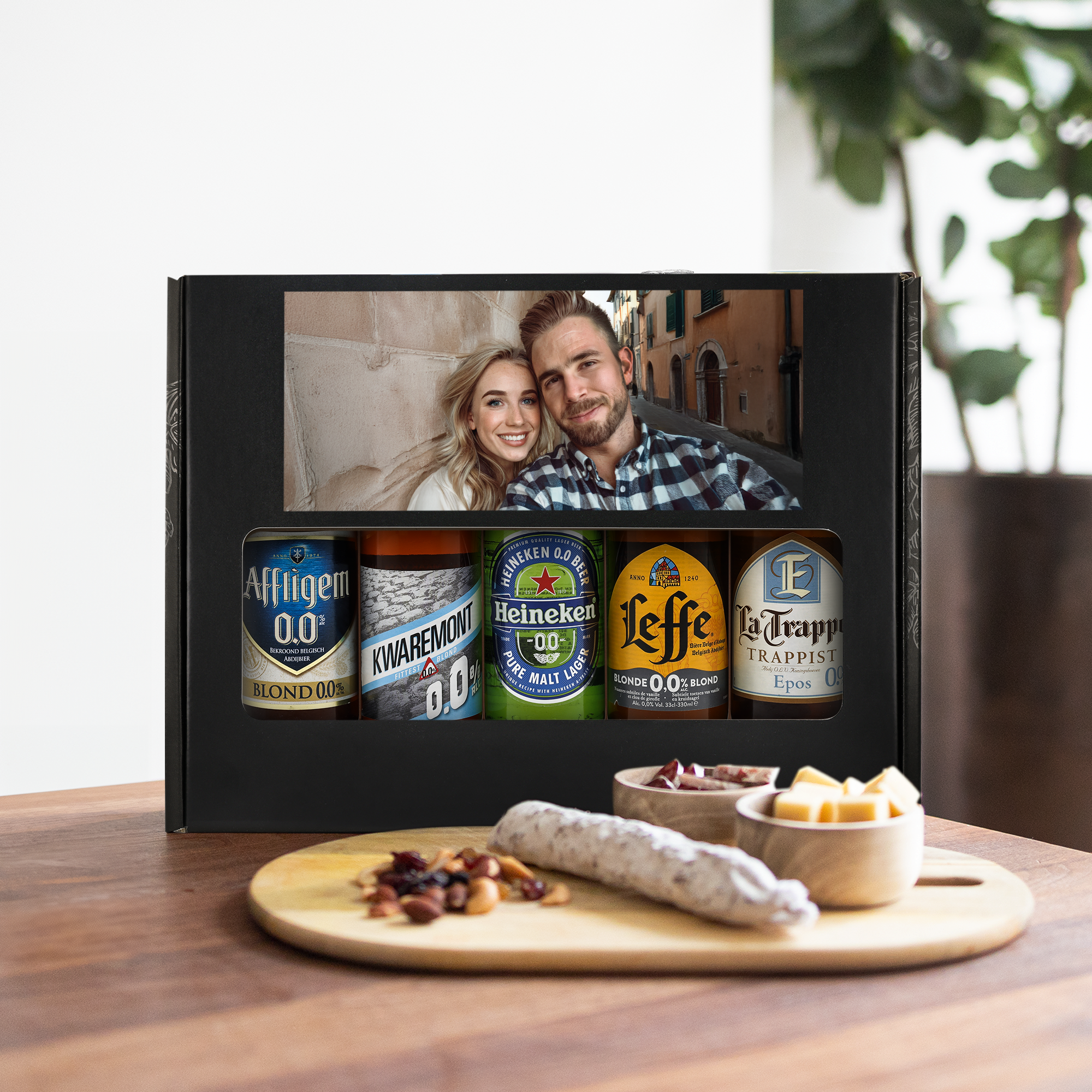 Packs de cerveza internacional con foto y texto