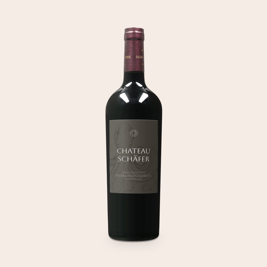 Personalisierter Wein - Salentein Merlot Salentein Merlot mit personalisiertem Etikett bedruckt mit dem Text Chateau Schäfer und Jahreszahl 1981