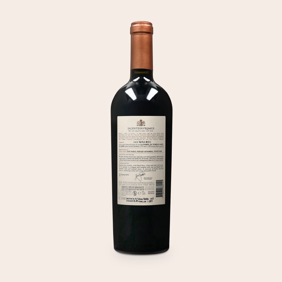 Salentein Primus Malbec com rótulo personalizado - impresso  Dê uma garrafa de Salentein Primus Malbec com rótulo personalizado com foto e texto.