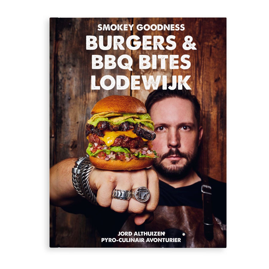 Burgers & BBQ Bites kookboek met naam en foto - Hardcover