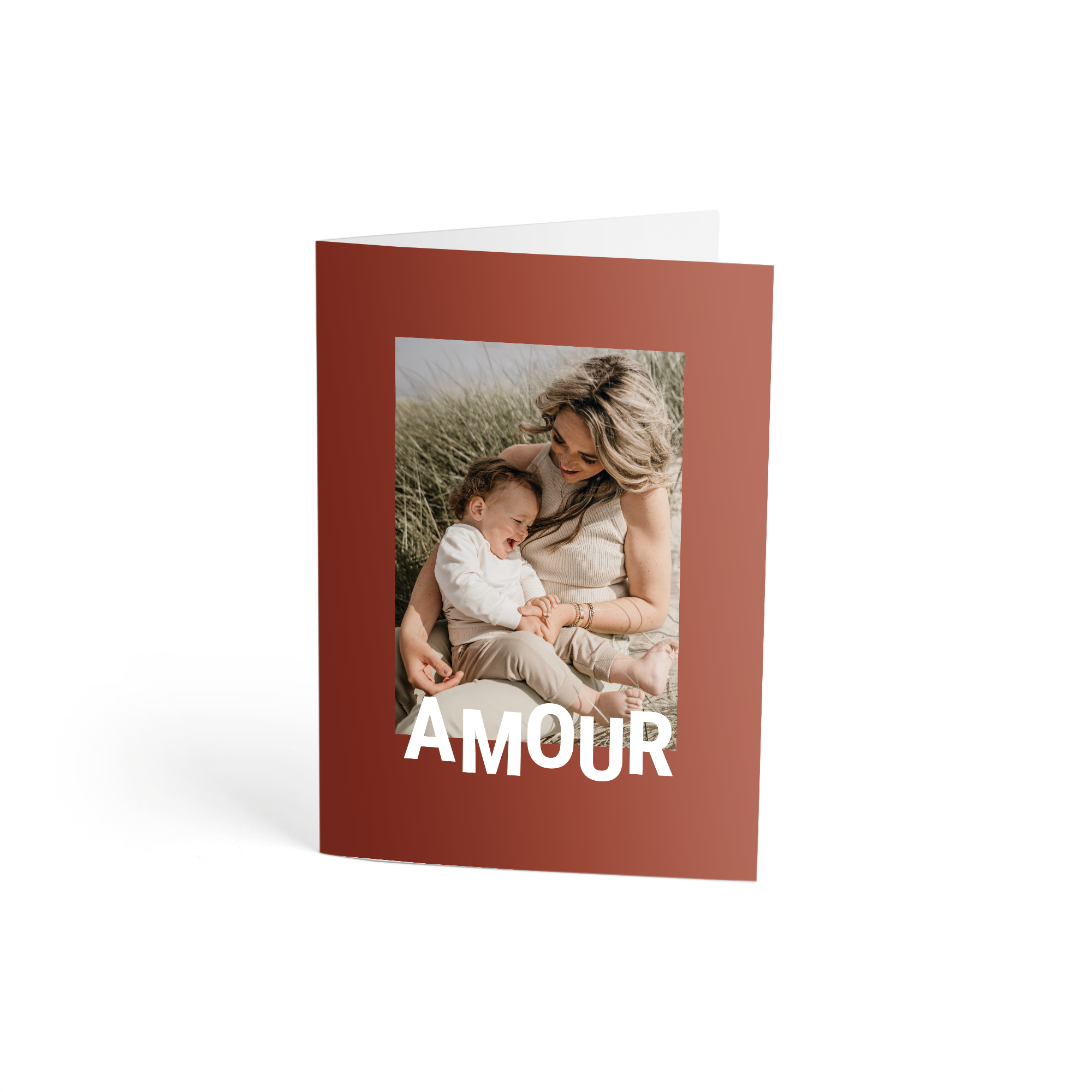 Carte personnalisée avec photo et texte Amour imprimé
