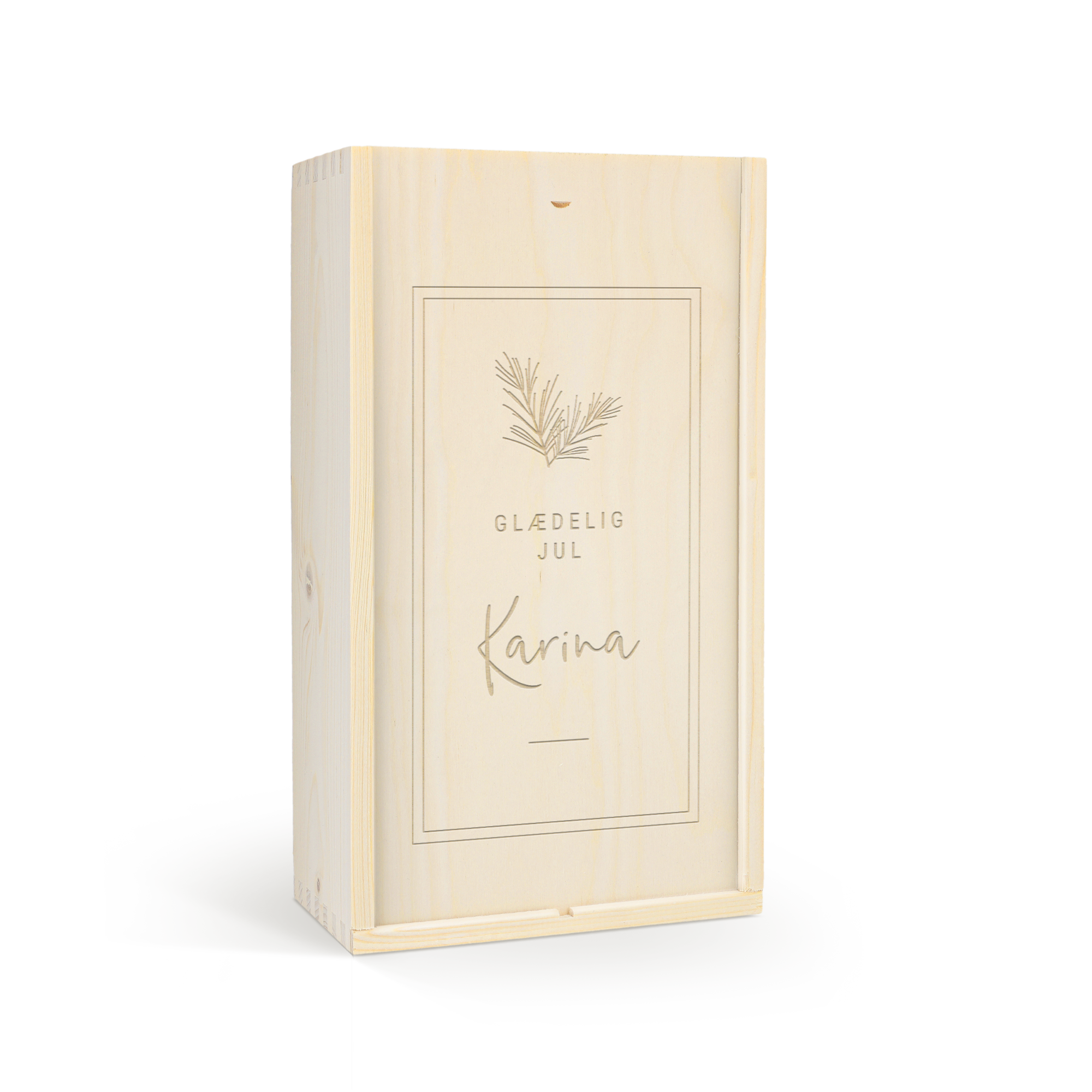 Træ vinkasse med personlig gravering