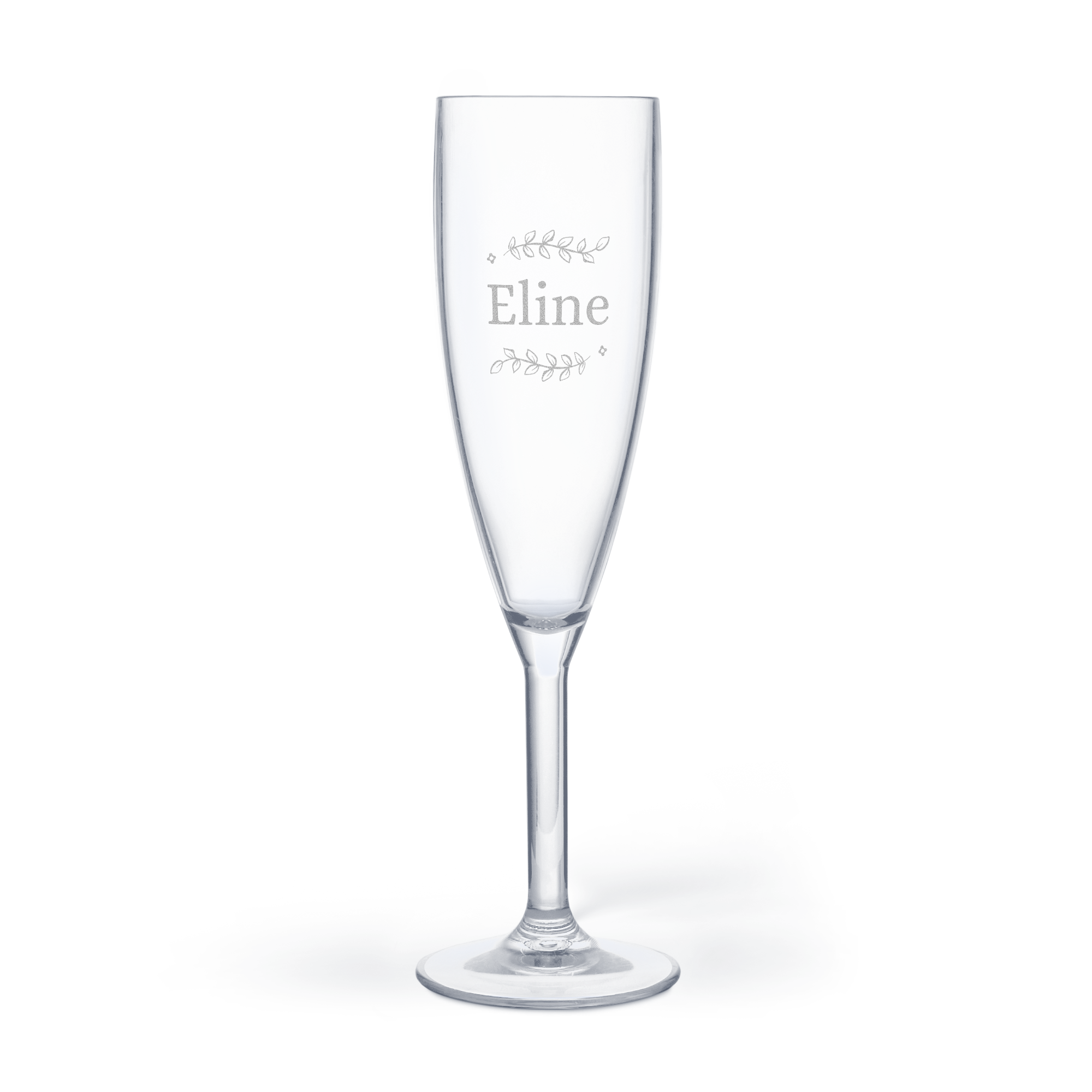 Gepersonaliseerd kunststof champagneglas - Gegraveerd