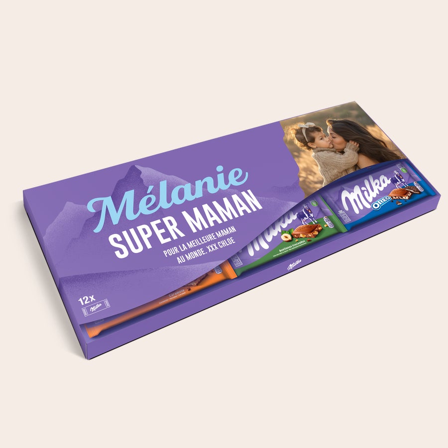 Méga tablette de chocolat Milka personnalisée Méga tablette de chocolat Milka personnalisée