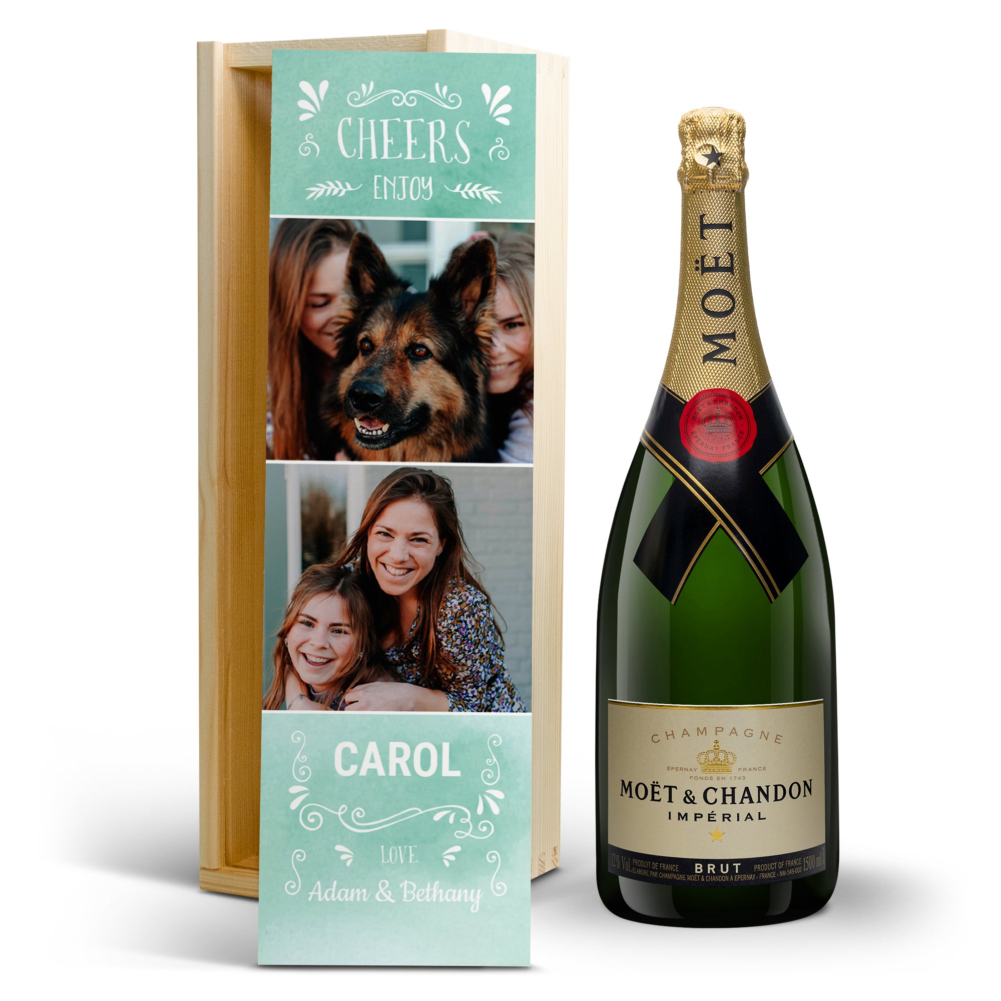Champagne in personalised case - Moet & Chandon - Magnum 1500ml