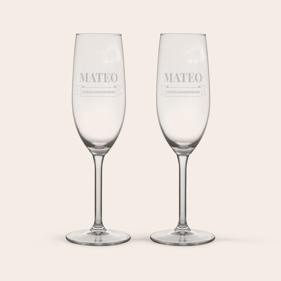 Coffret prosecco personnalisé - Prosecco Riondo - avec flûtes Coffret prosecco personnalisé - Prosecco Riondo - avec flûtes