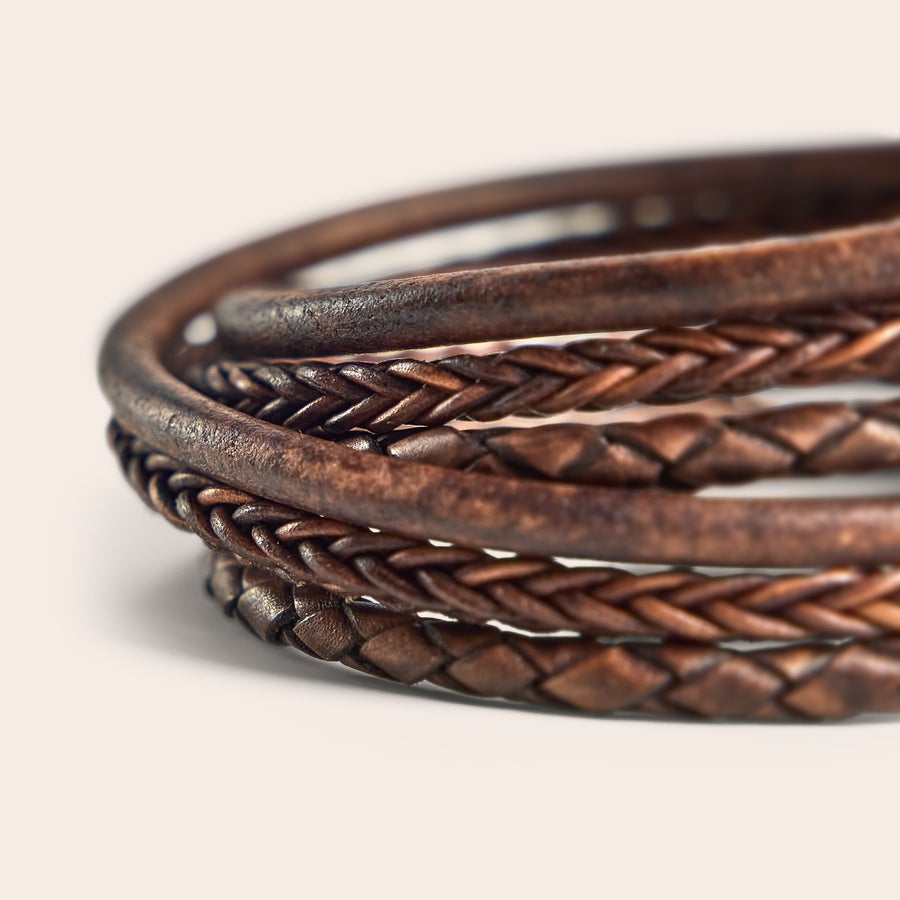 Bracelet en cuir personnalisé Bracelet en cuir tressé marron pour homme, cadeau parfait, personnalisable par gravure