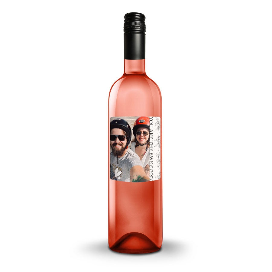 Wine with personalised label - Belvy - Rose