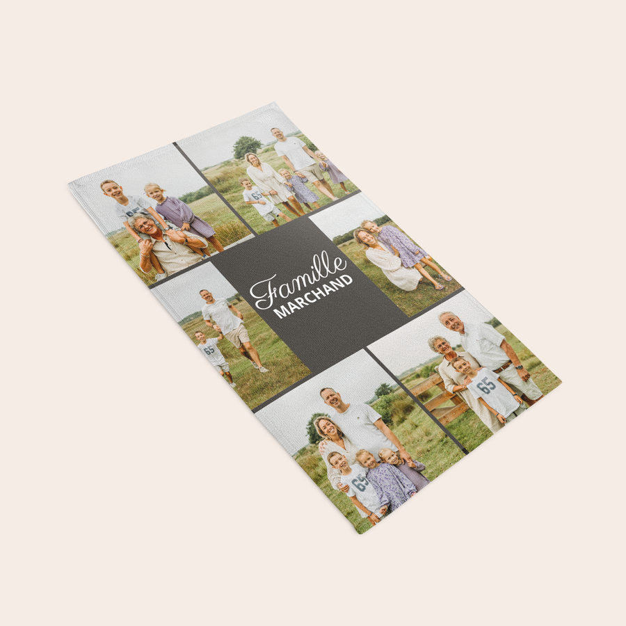 Essuie-mains Personnalisé Ours Écru - Serviette Absorbante Avec Prénom En Marron