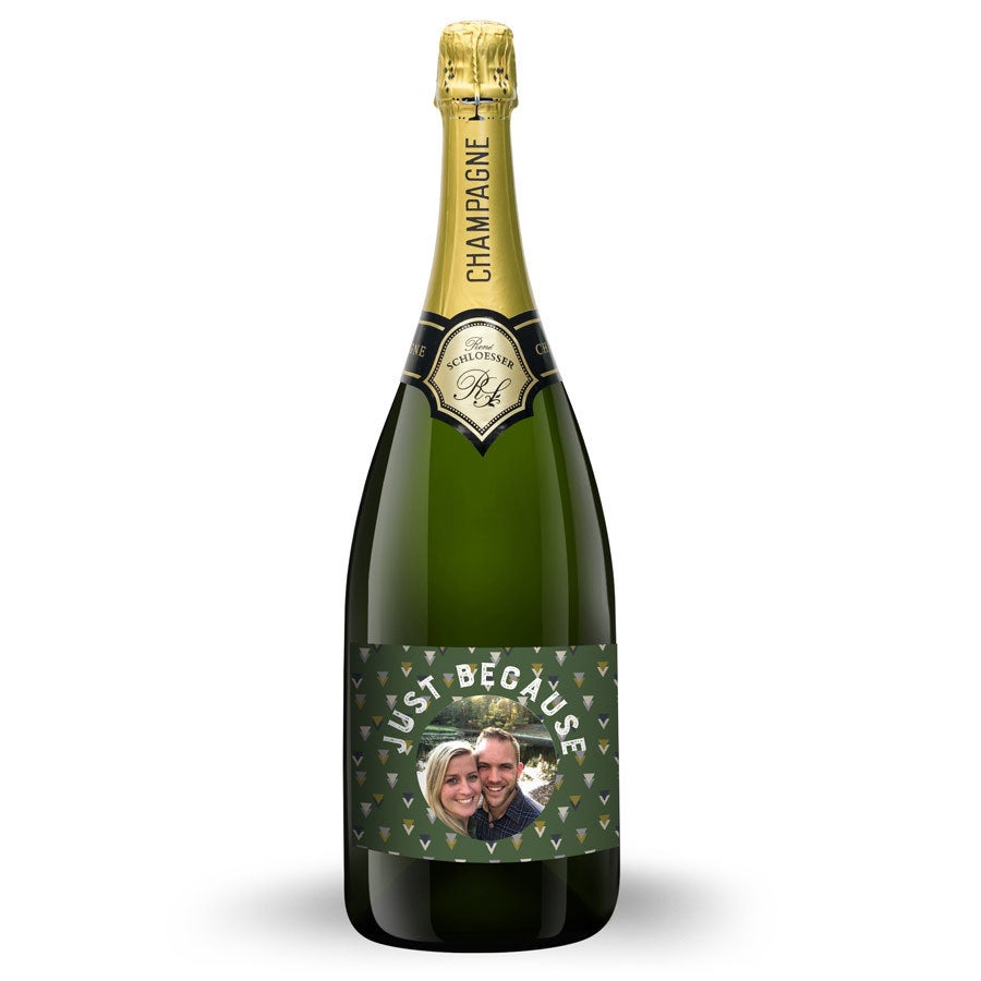 Champagne with personalised label - Rene Schloesser - Magnum - 1500 ml