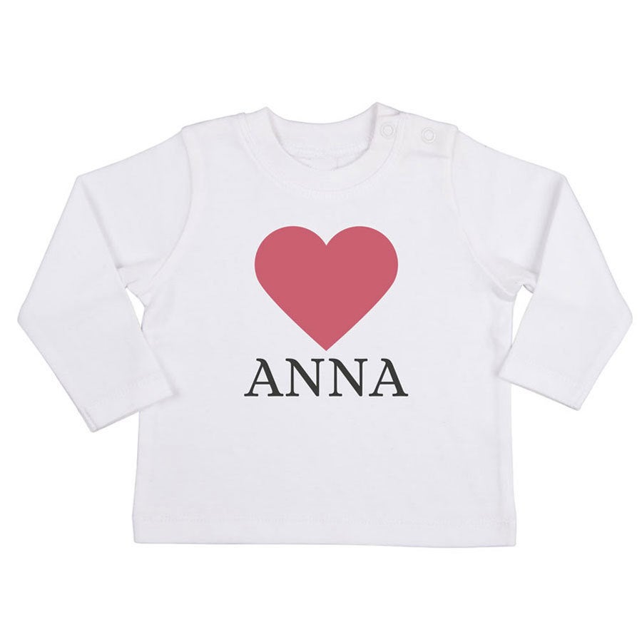 Baby Langarmshirt bedrucken - Weiß - 62/68