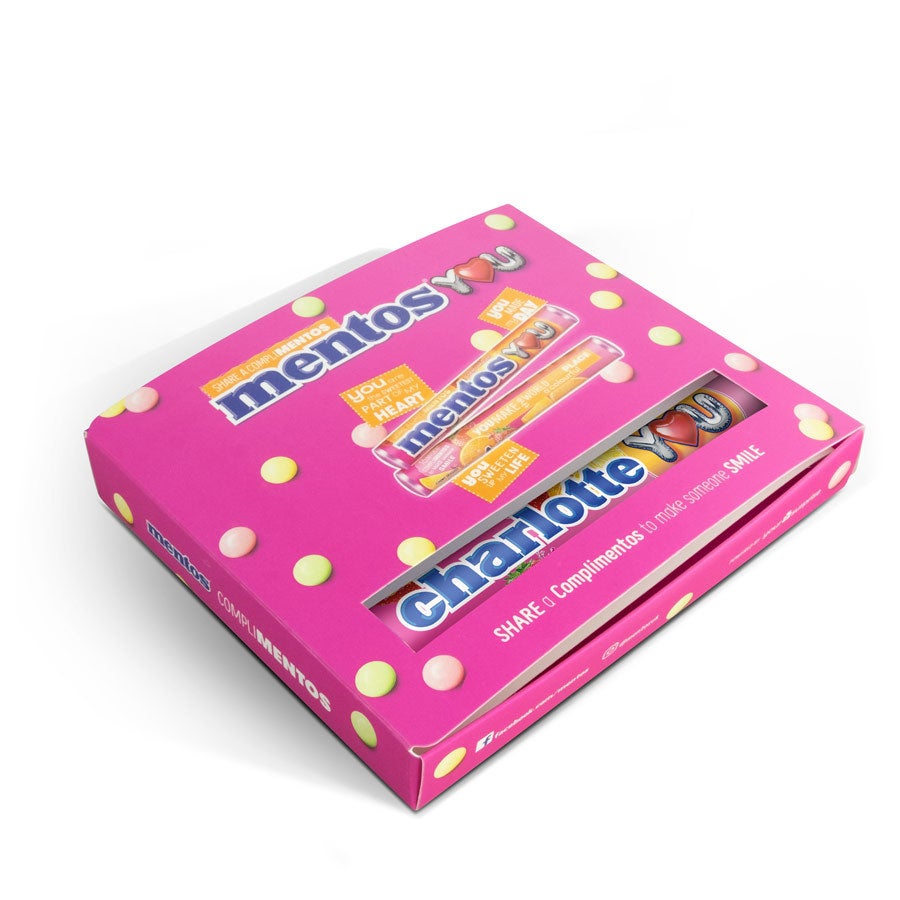 Mentos gift box with personalised rolls