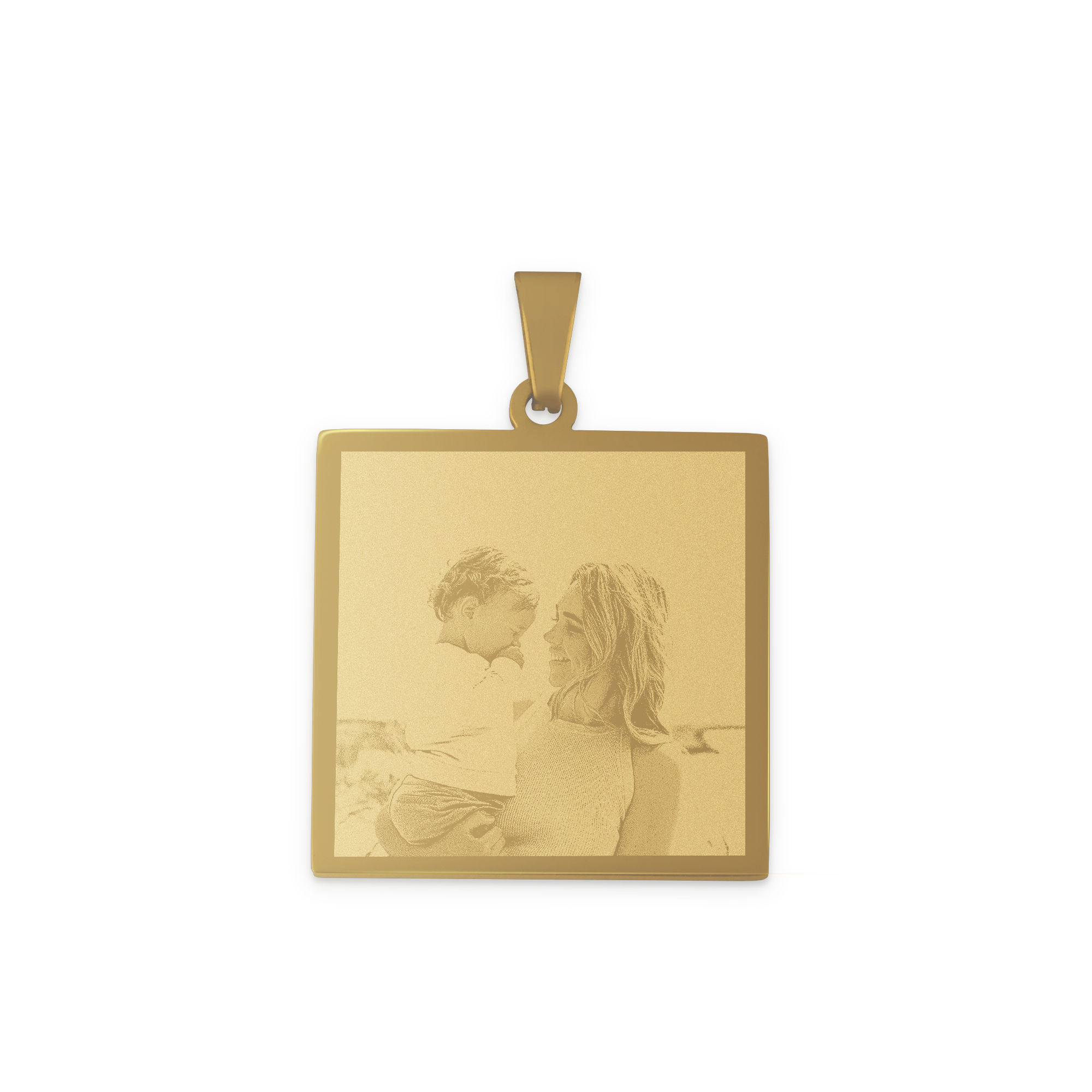 Collana con foto personalizzata - Quadrata - Oro