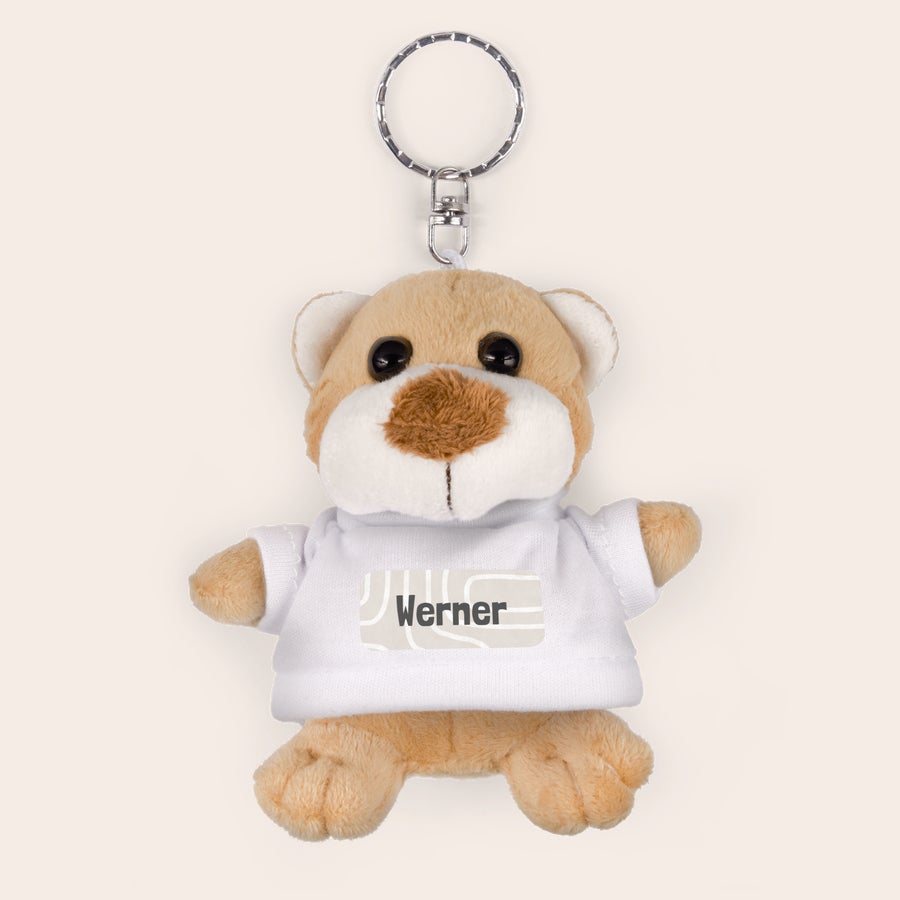 Schlüsselanhänger Bär mit bedrucktem T-shirt Schlüsselanhänger Bär mit bedrucktem T-shirt