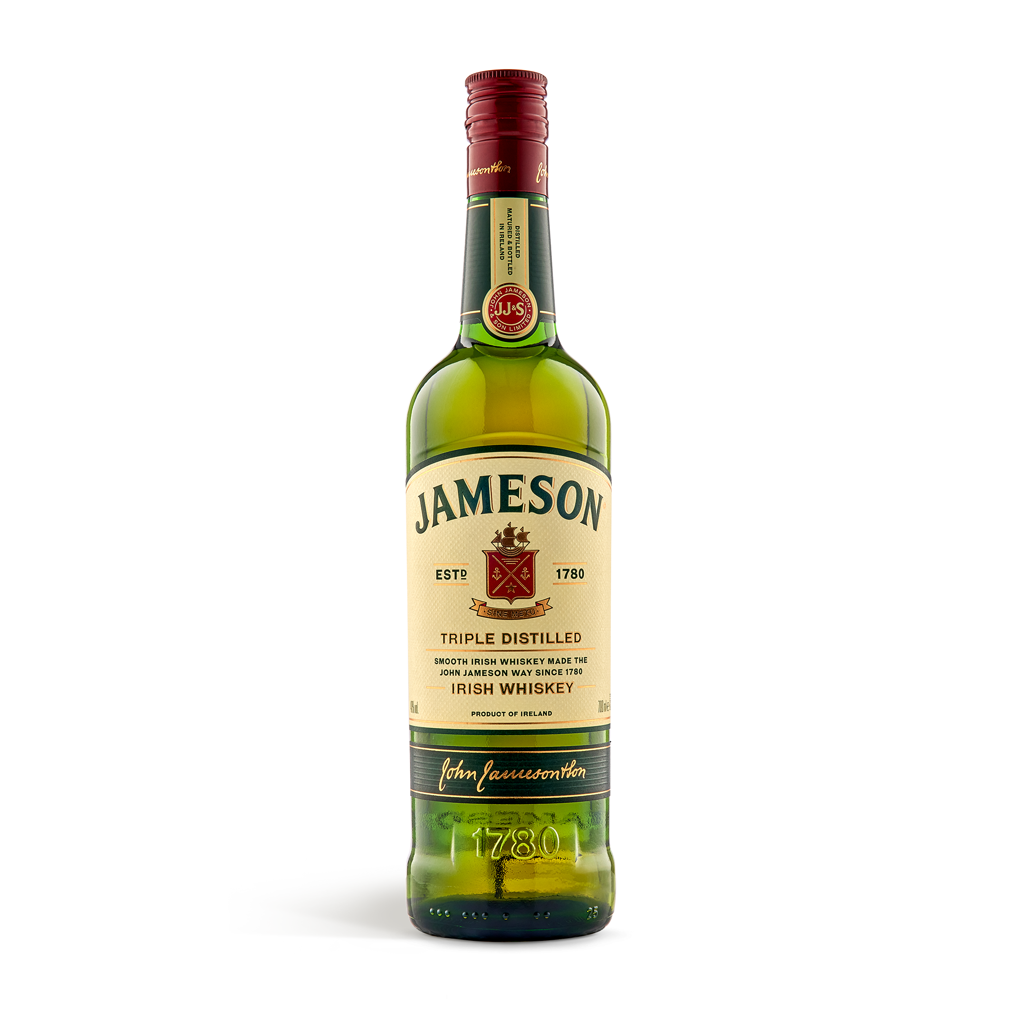 Jameson irländsk whiskyflaska i en personlig trälåda med tryckt foto eller text för dina nära och kära