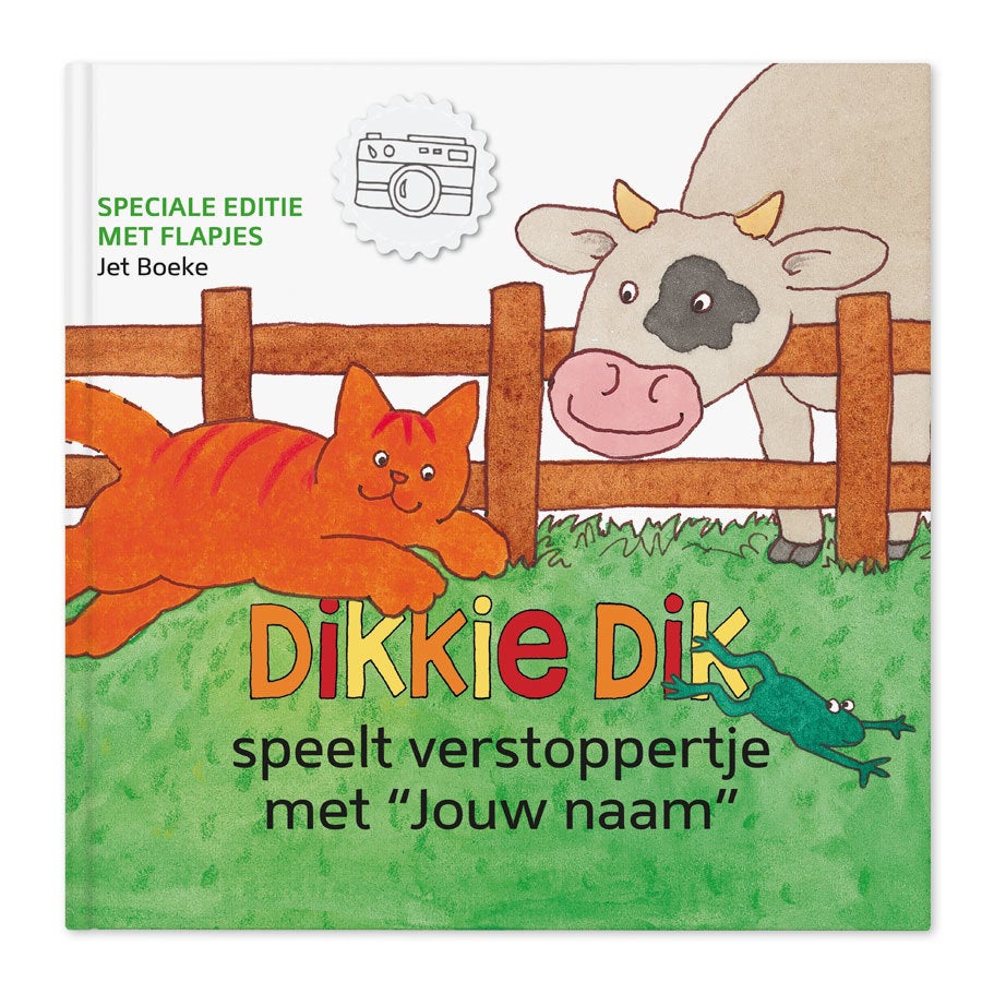 Dikkie Dik XXL flapjesboek met naam en foto - Verstoppertje