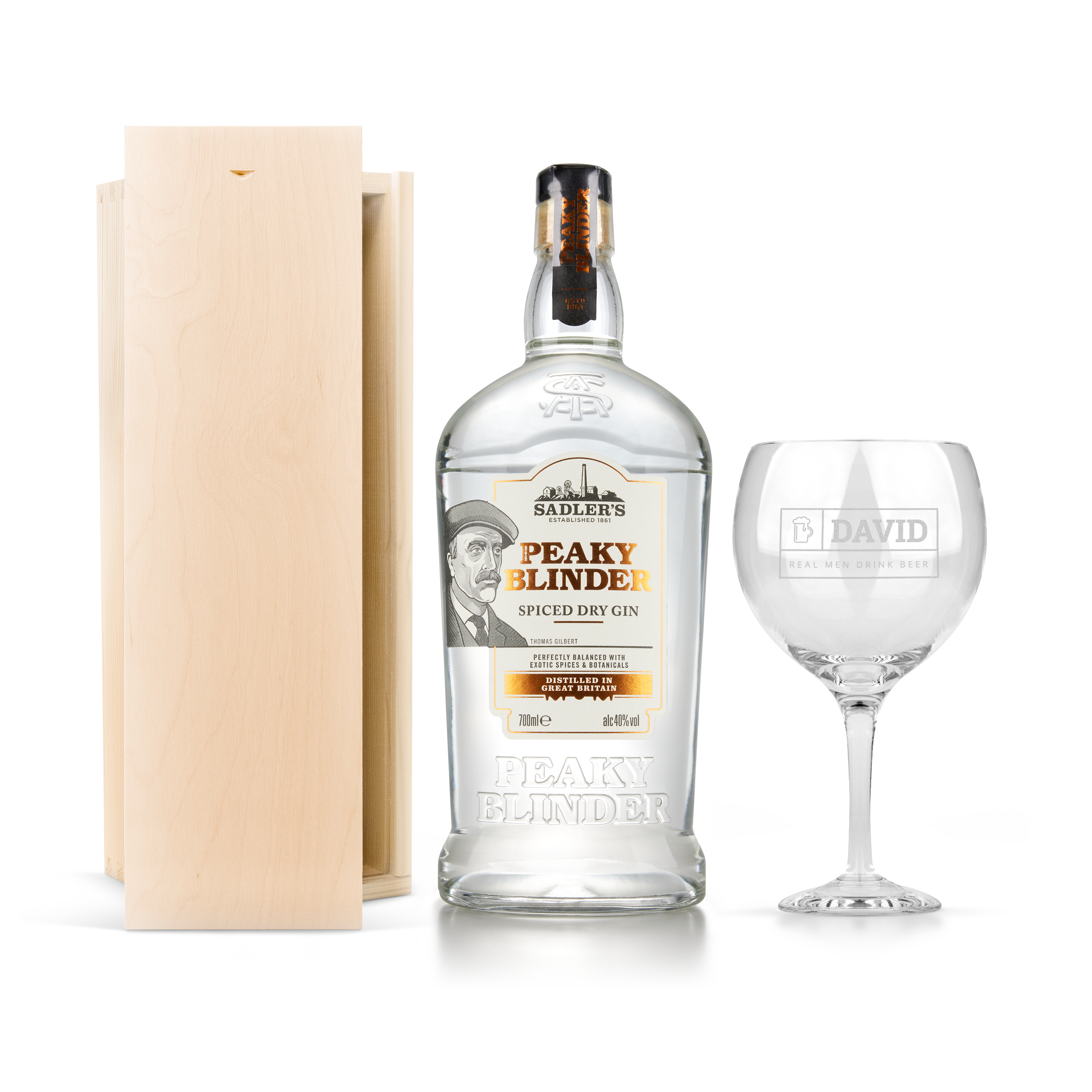 Peaky Blinders ginpakket - met gegraveerd glas