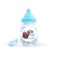 Heart-shaped sweets in baby bottle (blue) - set of 20