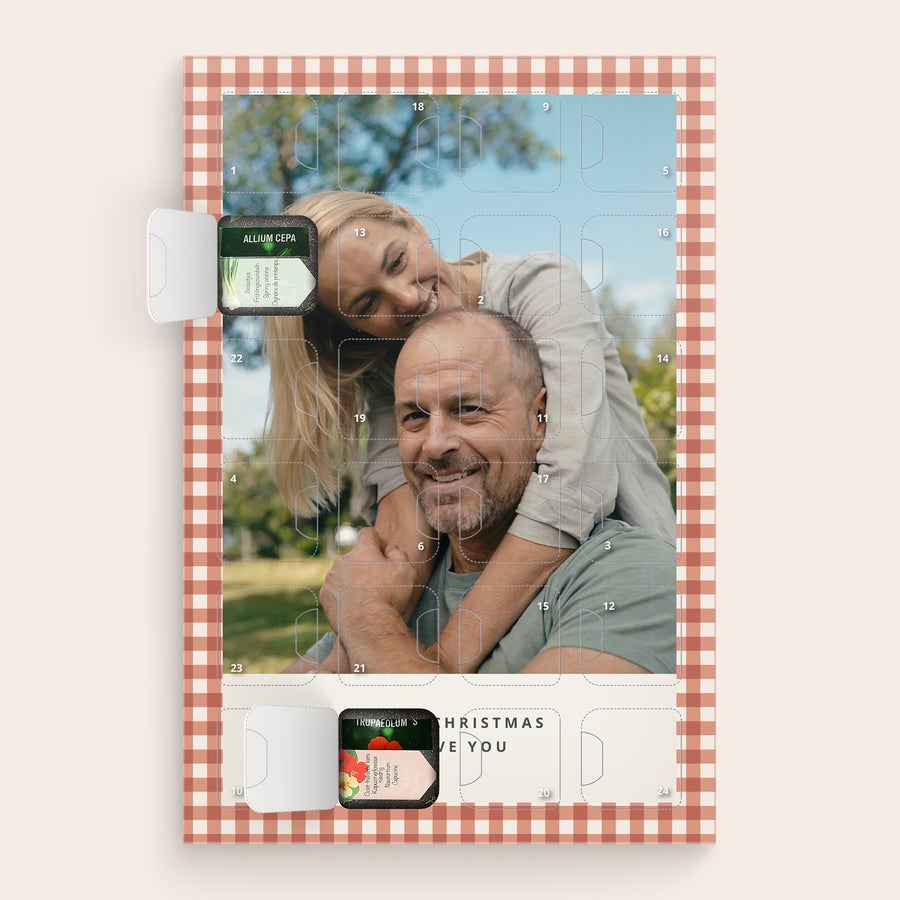 Kit de cultivo de semillas para calendario de adviento personalizado - Huerto Kit de cultivo de semillas para calendario de adviento personalizado - Huerto