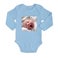 Personalised baby romper - Long sleeves - Blue - 62/68