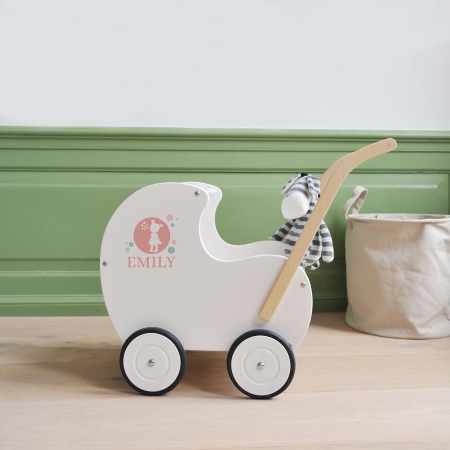 Personalised wooden toys - Baby stroller - Beech